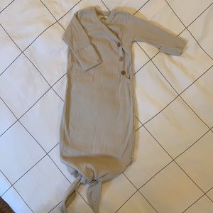 Lucy Lue Organics Kimono Knotted Gown in oatmeal